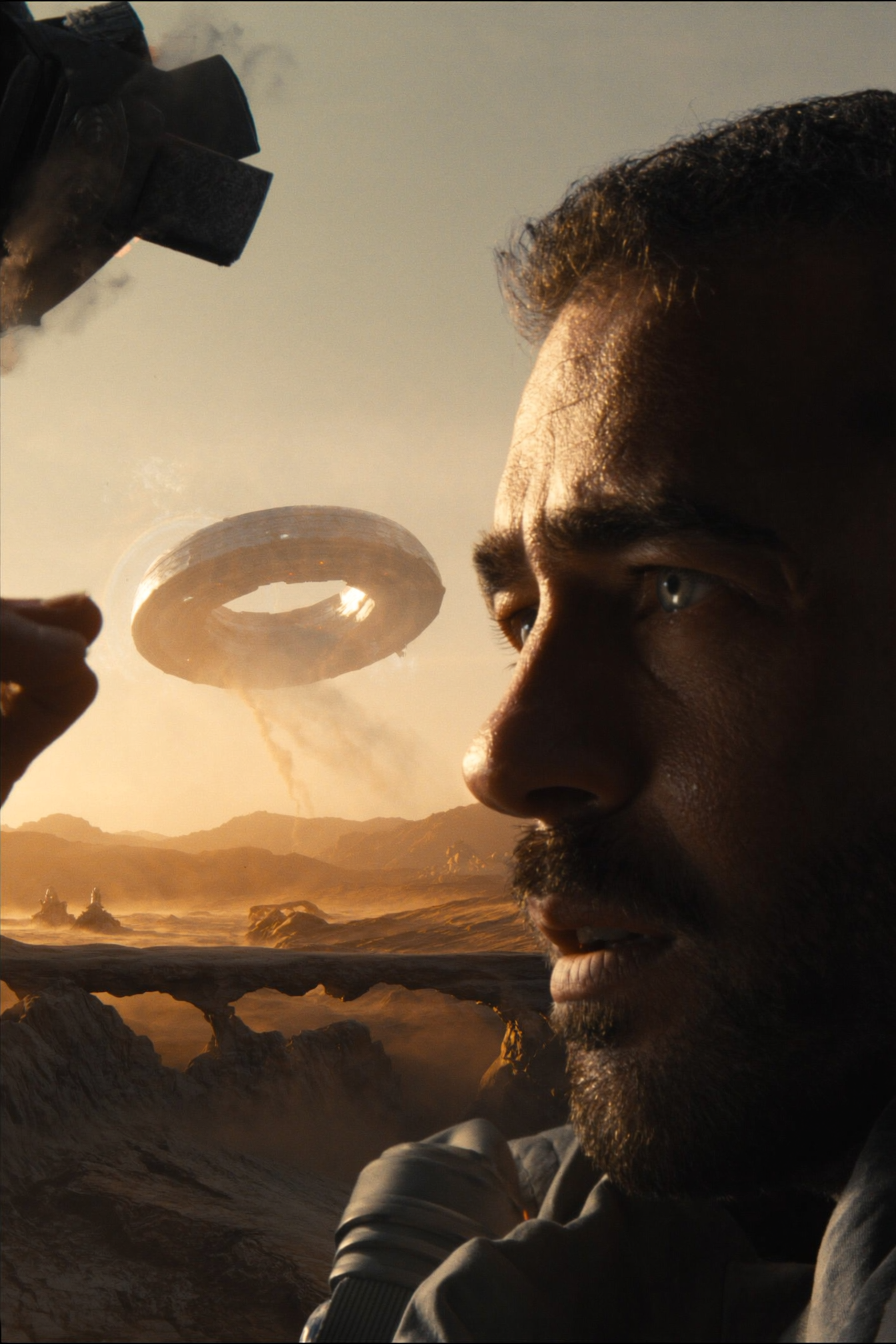 Visuel IA cinématique en lumière chaude, style No Face Lab